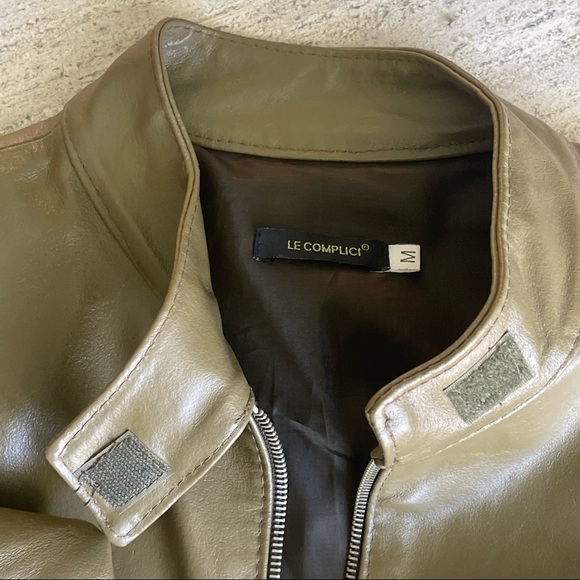 LE COMPLICI | Vintage Leather Jacket in Olive Green **RARE** | Size M - Picture 4 of 13